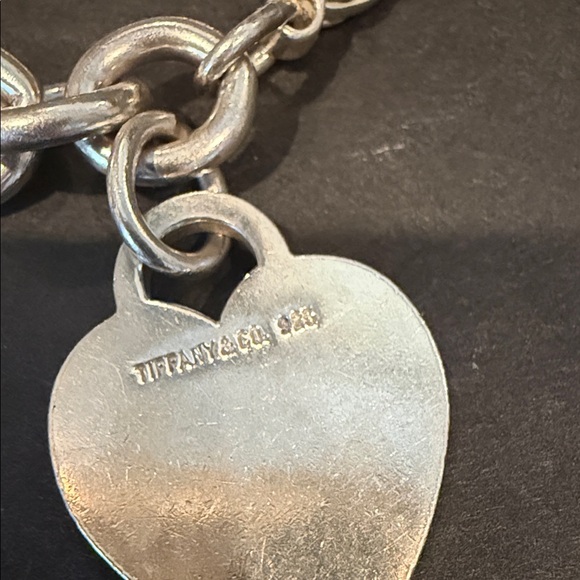 Tiffany & Co. Sterling Silver Heart Charm Chain Link Bracelet - Picture 3 of 8